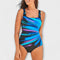 Dorian - Shaping Swimsuit - Blue-Black-Stripes