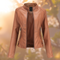 Giorgina™ - Stylish Leather Jacket for Women - Light brown