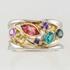 Vintage Ring with Gold and Silver-Coloured Zirconia