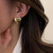 Elegant Heart-Shaped Earrings - Gold
