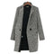 Evelyn - Chic Wool Winter Coat - Black and White