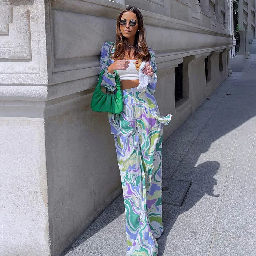 Juliet - Bold Swirl Print Two-Piece Set