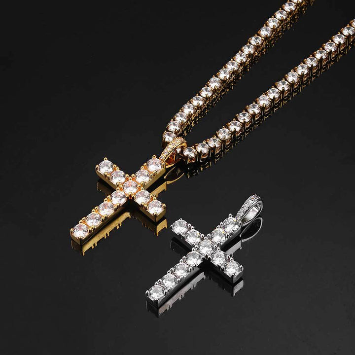 Moissanite cross necklace | Gold 18k