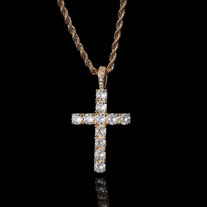 Moissanite cross necklace | Gold 18k