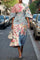 Zoraida - Stylish Batwing Sleeve Long Dress - White Floral