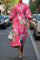 Zoraida - Stylish Batwing Sleeve Long Dress - Pink