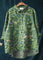 Caroline | Cotton Linen Floral Blouse - Green