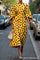 Zoraida - Stylish Batwing Sleeve Long Dress - Yellow