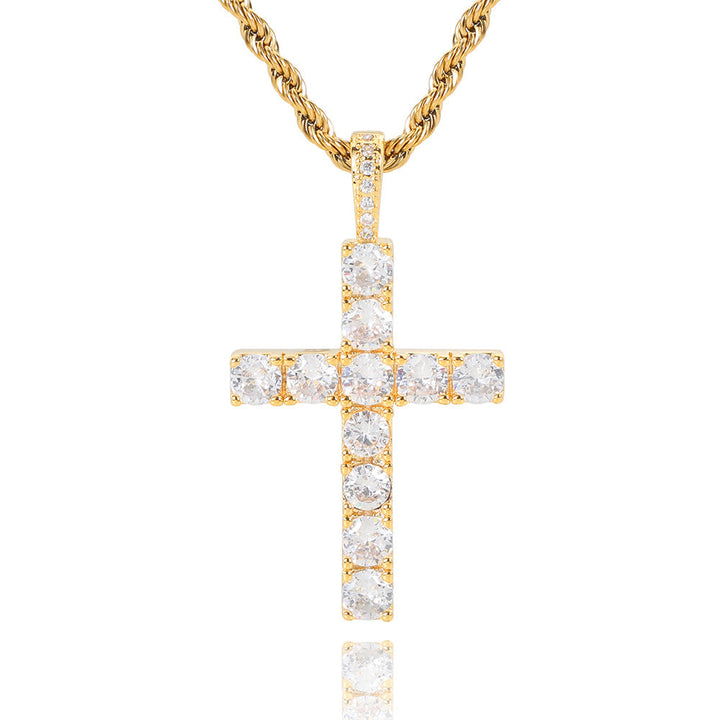 Moissanite cross necklace | Gold 18k