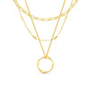 Open Circle Three Row Necklace | Gold 18k