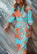 Olivia - Printed Waist-Cinching Shirt Dress - Light Blue