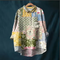 Sophie | Artistic Pattern Button-Up Shirt - Olive Green