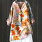 Anny | Floral Button-Down Blouse - Orange