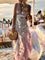 Amy | Elegant Floral Maxi Dress - Pink Red