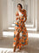 Aurora - Elegant Backless Ruffles Maxi Dress - Blue Green