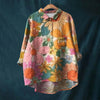 Hannah - Floral Print Cotton Linen Blouse