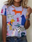 Avrille | Stylish T-shirt with Dog Print - Blue-Dog