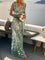 Amy | Elegant Floral Maxi Dress - Cyan
