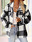Martin | Stylish Plaid Fleece Jacket - Black