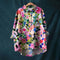 Hannah - Floral Print Cotton Linen Blouse - Pink