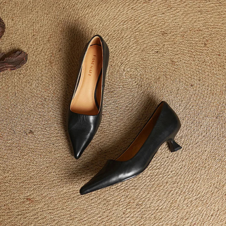 Marise - Pointed Toe Leather Pumps