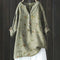 Anny | Floral Button-Down Blouse - Army Green