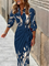Clarissa | Striped Midi Shirt Dress - Dark Blue