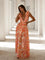Aurora - Elegant Backless Ruffles Maxi Dress - Orange