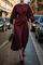 Louise | Maxi Length Evening Dress with Belt - Bordeaux red