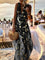 Amy | Elegant Floral Maxi Dress - Black