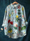 Scarlett | Vibrant Floral Button-Up Shirt - Light Blue