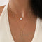Vintage Necklace Set with Gold Pendant - Gold