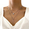 Vintage Necklace Set with Gold Pendant - Silver