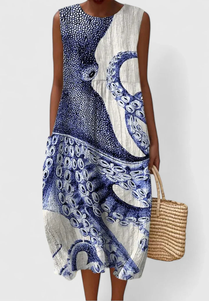 Alizhyah | Elegant Ocean Blue Dress