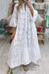 Florence - Bohemian Embroidered Cotton Maxi Dress