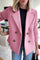 Nita - Elegant Knit-Sleeve Blazer - Pink