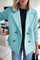 Nita - Elegant Knit-Sleeve Blazer - Light Blue