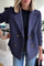 Nita - Elegant Knit-Sleeve Blazer - Blue