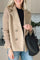 Nita - Elegant Knit-Sleeve Blazer - Khaki
