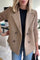 Nita - Elegant Knit-Sleeve Blazer - Brown