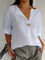 Ella - Elegant V-Neck 3/4 Sleeve Blouse - White (Almost sold out)