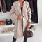 Adele - Crest Structured Longline Coat - Beige