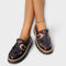 Nova – Round Toe with Abstract Print, Casual Slippers - Burgundy