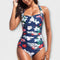Lina - One-Piece Swimsuit - Blue-White