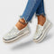 Vada – Slippers adorned with rhinestones - White