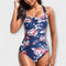 Lina - One-Piece Swimsuit - Blue-Pink