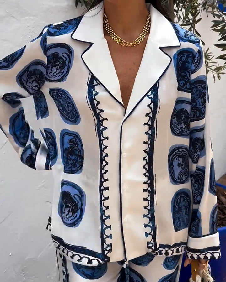 Ivy - Printed Silk Blend Two-Piece Set