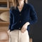 Anny - Luxurious Cashmere Knit Cardigan - Dark Blue