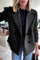 Alesia - Stylish Casual Button Blazer - Black