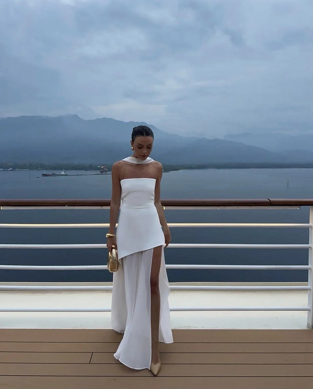 Karina - Women’s Asymmetrical Layered Maxi Dress